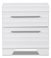 Olivia Nightstand – White - Modern style Nightstand in White Engineered Wood and Laminate Veneers