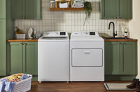 Whirlpool 4.8 Cu. Ft. Top Load Washer and 7 Cu. Ft. Electric Dryer with AutoSensing - White | Laveuse à chargement par le haut 4,8 pi3 et sécheuse électrique 7 pi3 avec détection automatique de Whirlpool - blanches