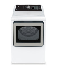 GE 5.3 Cu. Ft. Top Load Washer and 7.4 Cu. Ft. Gas Dryer - White | Laveuse à chargement par le haut de 5,3 pi3 et sécheuse à gaz de 7,4 pi3 de GE - blanches