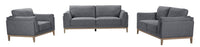Valley 83.5" Fabric Sofa with Rubberwood Base and Legs - Pewter | Sofa Valley de 83,5 po en tissu avec base et pattes en hévéa - étain