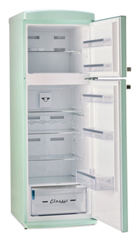 Unique Classic Retro 24" 11 Cu Ft. Top Freezer Refrigerator – Summer Mint Green - UNQ-310L LG TM | Réfrigérateur Classic Rétro d’Unique de 24 po et de 11 pi3 à congélateur supérieur - vert menthe estival - UNQ-310L LG TM