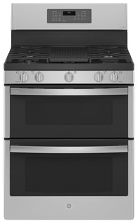 Profile 6.8 Cu. Ft. Double Oven Gas Range with No-Preheat Air Fry - PCGB965YPFS | Cuisinière à gaz à double four Profile de 6,8 pi3 avec friture à air sans préchauffage - PCGB965YPFS | PCGB96FS