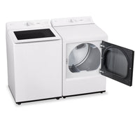 LG 5.6 Cu. Ft. Smart Top-Load Washer with EasyUnload™ and 7.3 Cu. Ft. Electric Dryer with AI Sensing  | Laveuse intelligente à chargement par le haut LG 5,6 pi³ avec EasyUnload et sécheuse électrique LG 7,3 pi³ avec détection IA  | LGTL8205