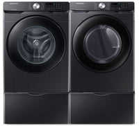 Samsung 5.9 Cu. Ft. Smart Front-Load Washer and 7.5 Cu. Ft. Smart Electric Dryer | Laveuse intelligente à chargement frontal 5,9 pi³ et sécheuse électrique intelligente 7,5 pi³ Samsung | SAFLC80V