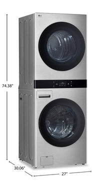 LG STUDIO WashTower™ with 5 Cu. Ft. Washer and 7.4 Cu. Ft. Electric Dryer - SWWE50N3 | Tour de lavage WashTowerMC LG STUDIO avec laveuse 5 pi³ et sécheuse électrique 7,4 pi³ - SWWE50N3 | SWWE50N3