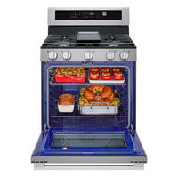 LG 6.3 Cu. Ft. Smart Gas Range with Air Fry – Fingerprint Resistant Stainless Steel - LRGN6325X | Cuisinière intelligente à gaz LG de 6,3 pi3 avec friture à air - acier inoxydable résistant aux traces de doigts - LRGN6325X