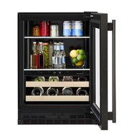 KitchenAid 24" Beverage Centre with Wood-Front Racks – Black Ore - KUBR524SBE | Refroidisseur à boissons KitchenAid de 24 po avec grilles à devant en bois - minerai noir - KUBR524SBE