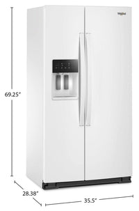 Whirlpool 36" 21 Cu. Ft. Side-by-Side Refrigerator - White - WRSC5536RW | Réfrigérateur Whirlpool de 21 pi³ et de 36 po à compartiments juxtaposés - blanc - WRSC5536RW