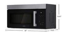 Bosch 100 Series Over-The-Range Microwave - Stainless Steel - HMV1055C | Four à micro-ondes à hotte intégrée Bosch de série 100 - acier inoxydable - HMV1055C