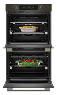 KitchenAid 30" Smart Electric Double Wall Oven - Black Ore - KOED730SBE | Four mural double intelligent électrique KitchenAid de 30 po - minerai noir - KOED730SBE