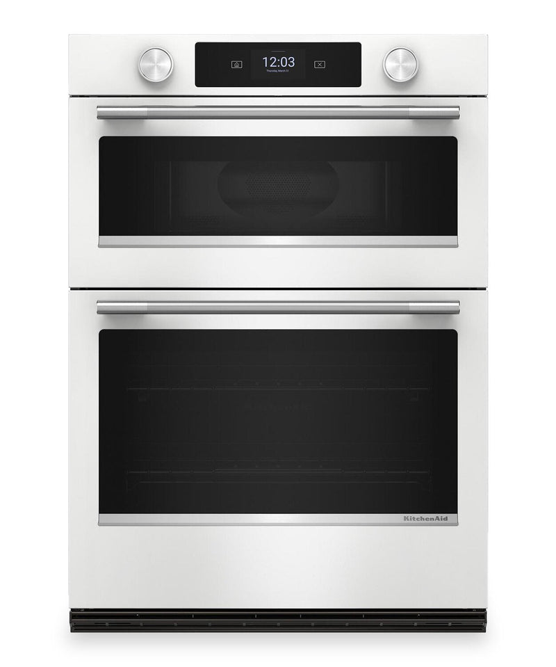 KitchenAid 30" Smart Electric Combo Wall Oven - White - KOEC730SWH | Four mural combiné intelligent électrique KitchenAid de 30 po - blanc - KOEC730SWH