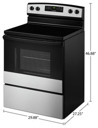 Amana 4.8 Cu. Ft. Electric Range with Bake Assist Temps - YAER6303MMS | Cuisinière électrique Amana de 4,8 pi3 avec températures Bake Assist - YAER6303MMS  | YAER63MS