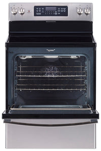 GE 5 Cu. Ft. Freestanding Electric Range with No-Preheat Air Fry - JCB830STSS 