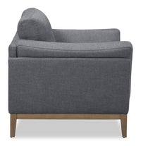 Valley 44" Fabric Chair with Rubberwood Base and Legs - Pewter | Fauteuil Valley de 44 po en tissu avec base et pattes en hévéa - étain