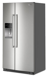 Maytag 36" 20.8 Cu. Ft. Side-by-Side Refrigerator - Fingerprint-Resistant Stainless - MRSC6636RZ | Réfrigérateur Maytag de 20,8 pi³ et de 36 po à compartiments juxtaposés - acier inoxydable résistant aux traces de doigts - MRSC6636RZ