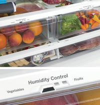 GE 33" 24.7 Cu. Ft. French-Door Refrigerator – Fingerprint Stainless Steel - GNE25JYKFS | Réfrigérateur GE de 24,7 pi3 et de 33 po à portes françaises - acier inoxydable résistant aux traces de doigts - GNE25JYKFS