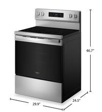 Whirlpool 5.3 Cu. Ft. Electric Range with Air Cooking – Fingerprint Resistant Stainless Steel - YWFES5730SZ   | Cuisinière électrique Whirlpool de 5,3 pi3 avec cuisson à air – acier inoxydable résistant aux traces de doigts - YWFES5730SZ