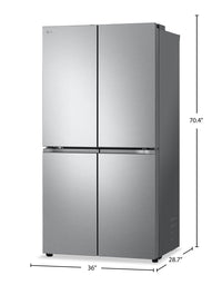 LG 36” 23.6 Cu. Ft French 4-Door Counter-Depth Refrigerator with Ice Maker - LF24C8200S | Réfrigérateur LG de 23,6 pi3 et de 36 po de profondeur comptoir à 4 portes françaises avec machine à glaçons - LF24C8200S