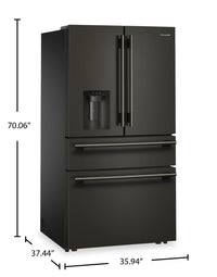 Kitchenaid 29 Cu. Ft. French Door Refrigerator – Black Ore - KRMF436SBE | Réfrigérateur KitchenAid de 29 pi3 à portes françaises - minerai noir - KRMF436SBE
