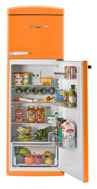 Unique Classic Retro 24" 11 Cu Ft. Top Freezer Refrigerator – Creamsicle Orange - UNQ-310L O TM | Réfrigérateur Classic Rétro d’Unique de 24 po et de 11 pi3 à congélateur supérieur - orange creamsicle - UNQ-310L O TM