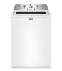 Maytag 5.5 Cu Ft. Top Load Impeller Washer with Pet Pro Option and 7.0 Cu Ft. Gas Dryer – White | Laveuse à chargement par le haut 5,5 pi³ avec turbine et option Animal Pet Pro et sécheuse à gaz 7,0 pi³ de Maytag - blanches
