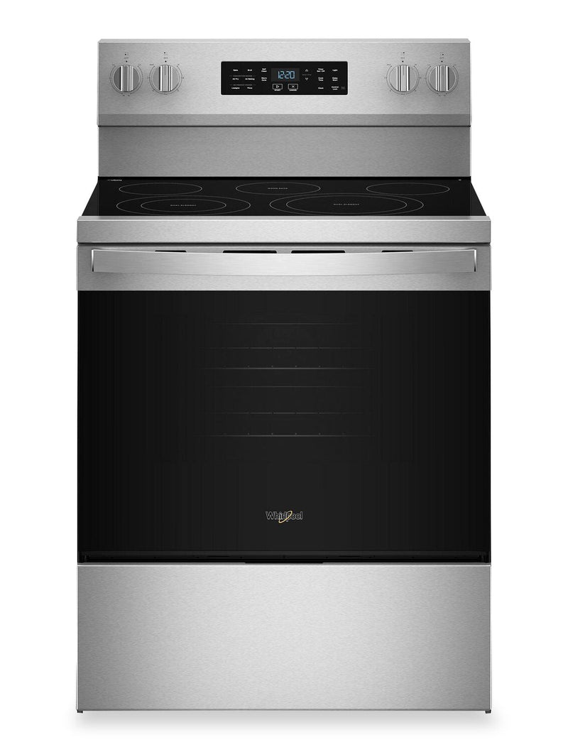 Whirlpool 5.3 Cu. Ft. Electric Range with Air Cooking – Fingerprint Resistant Stainless Steel - YWFES5730SZ   | Cuisinière électrique Whirlpool de 5,3 pi3 avec cuisson à air – acier inoxydable résistant aux traces de doigts - YWFES5730SZ