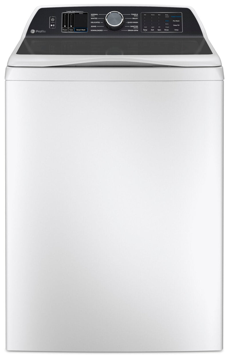 GE Profile 6.2 Cu. Ft. Top-Load Washer with Smarter Wash Technology - PTW705BSTWS  | Laveuse GE Profile à chargement par le haut de 6,2 pi3 avec technologie de lavage plus intelligent - PTW705BSTWS  | PTW705WS