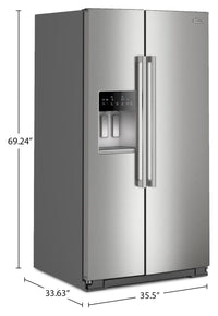 Maytag 36" 28.7 Cu. Ft. Side-by-Side Refrigerator - Fingerprint-Resistant Stainless - MRSF6636RZ | Réfrigérateur Maytag de 28.7 pi³ et de 36 po à compartiments juxtaposés - acier inoxydable résistant aux traces de doigts - MRSF6636RZ