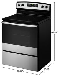 Amana 4.8 Cu. Ft. Electric Range with Self-Clean - YAER6603SMS | Cuisinière électrique Amana de 4,8 pi3 avec autonettoyage - YAER6603SMS | YAER66MS
