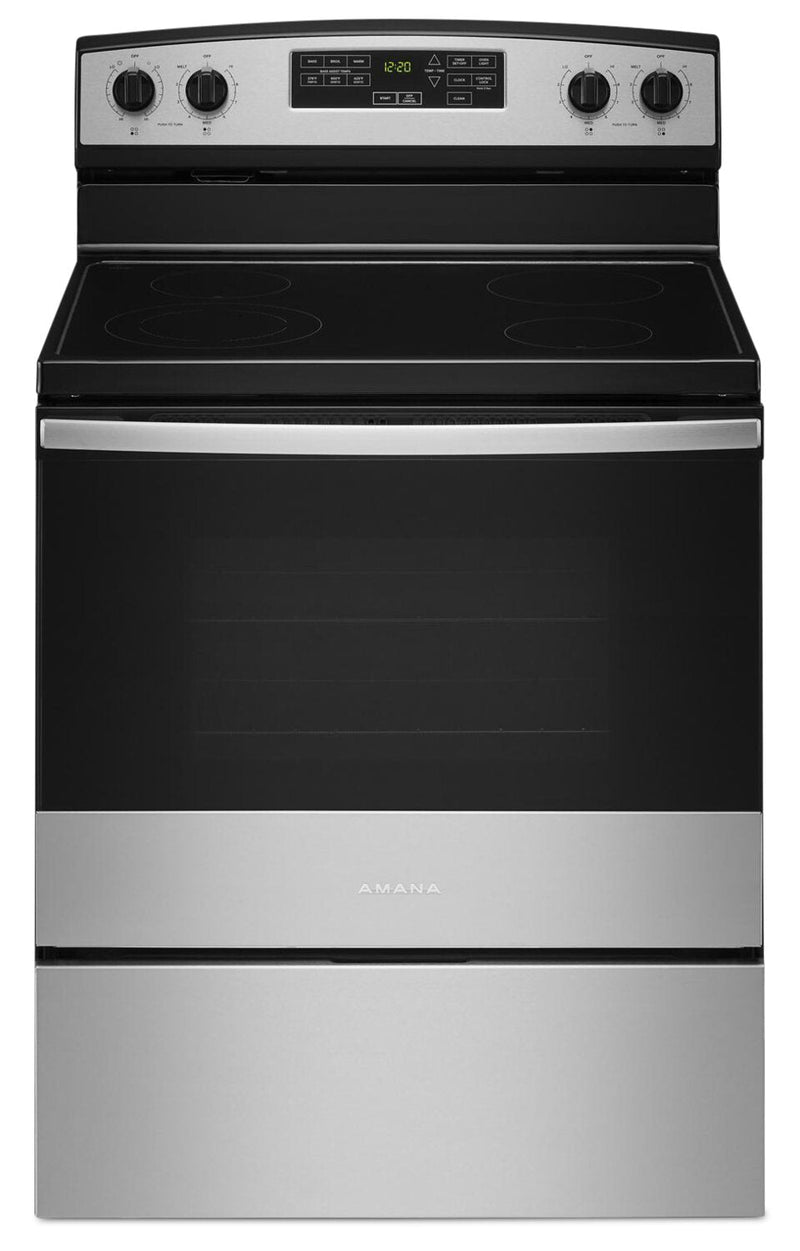 Amana 4.8 Cu. Ft. Electric Range with Self-Clean - YAER6603SMS | Cuisinière électrique Amana de 4,8 pi3 avec autonettoyage - YAER6603SMS | YAER66MS