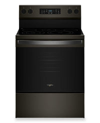 Whirlpool 5.3 Cu. Ft. Electric Range with Air Cooking – Black on Stainless - YWFES5730SV | Cuisinière électrique Whirlpool de 5,3 pi3 avec cuisson à air – noir sur acier inoxydable - YWFES5730SV