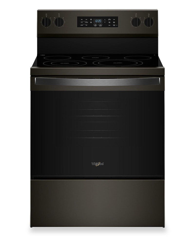 Whirlpool 5.3 Cu. Ft. Electric Range with Air Cooking – Black on Stainless - YWFES5730SV | Cuisinière électrique Whirlpool de 5,3 pi3 avec cuisson à air – noir sur acier inoxydable - YWFES5730SV