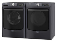 Maytag 5.8 Cu. Ft. Pet Pro Smart Front-Load Washer and 7.4 Cu. Ft. Electric Dryer - Midnight Steel | Laveuse intelligente à chargement frontal Pet Pro de 5,8 pi3 et sécheuse électrique de 7,4 pi3 de Maytag – acier minuit | MAFL702E