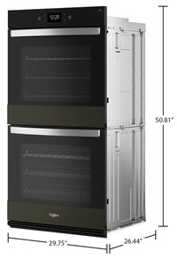 Whirlpool 10 Cu. Ft. Smart Double Wall Oven with Air Fry - WOED7030PV | Four mural double intelligent Whirlpool de 10 pi³ avec friture à air - WOED7030PV | WOED703V