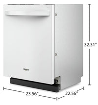 Whirlpool Flush-to-Cabinet Dishwasher with Third Rack - WDT550SAPW | Lave-vaisselle affleuré Whirlpool avec 3e panier - WDT550SAPW | WDT550PW