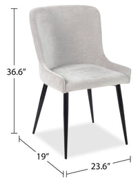 Lexi Dining Chair with Velvet-Look Fabric, Metal - Taupe | Chaise de salle à manger Lexi en tissu d’apparence velours et en métal - taupe