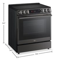 LG 6.3 Cu. Ft. Smart Electric Range with Air Fry – Black Stainless Steel - LSEL6335ZE | Cuisinière intelligente électrique LG de 6,3 pi3 avec friture à air - acier inoxydable noir - LSEL6335ZE