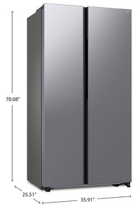 Samsung 36" 20.5 Cu. Ft. Counter-Depth Side by Side Refrigerator with SpaceMax Technology - RS20DG4000M9AA | Réfrigérateur Samsung de 20,5 pi3 et 36 po de profondeur comptoir à compartiments juxtaposés avec technologie SpaceMax - RS20DG4000M9AA