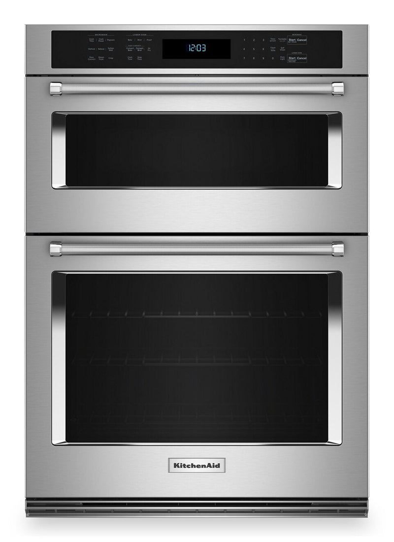 KitchenAid 30" 6.4 Cu. Ft. Combination Microwave Wall Oven with Air Fry - KOEC530PSS | Four mural combiné avec four à micro-ondes KitchenAid de 30 po de 6,4 pi3 et friture à air - KOEC530PSS | KOEC53SS