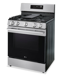 LG 6.3 Cu. Ft. Smart Gas Range with Air Fry - LRGN6323Y | Cuisinière intelligente à gaz LG de 6,3 pi3 avec friture à air - acier inoxydable - LRGN6323Y