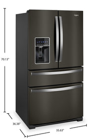 Whirlpool 26 Cu. Ft. 4-Door Refrigerator with Prep and Store Bins - WRMF7736PV | Réfrigérateur 4 portes Whirlpool de 26 pi³ avec bacs de préparation et de rangement - WRMF7736PV | WRMF77PV