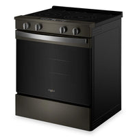 Whirlpool 30" 5.3 Cu. Ft. Electric Range with Air Cooking – Black on Stainless - YWSES5030SV | Cuisinière électrique Whirlpool de 5,3 pi³ et de 30 po avec cuisson à air - noire sur acier inoxydable - YWSES5030SV