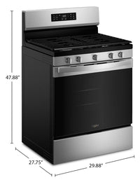 Whirlpool 30" 5.0 Cu. Ft. Gas Range with Air Cooking – Fingerprint Resistant Stainless Steel - WFGS4530SZ | Cuisinière à gaz Whirlpool de 5,0 pi³ et de 30 po avec cuisson à air - acier inoxydable résistant aux traces de doigts - WFGS4530SZ