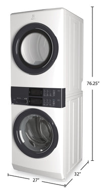 Electrolux Laundry Tower™ with 5.1 Cu. Ft. Washer and 8 Cu. Ft. Electric Dryer - ELTE730CAW | Tour de buanderie Laundry TowerMC d’Electrolux avec laveuse de 5,1 pi³ et sécheuse électrique de 8 pi³ - ELTE730CAW | ELTE73AW