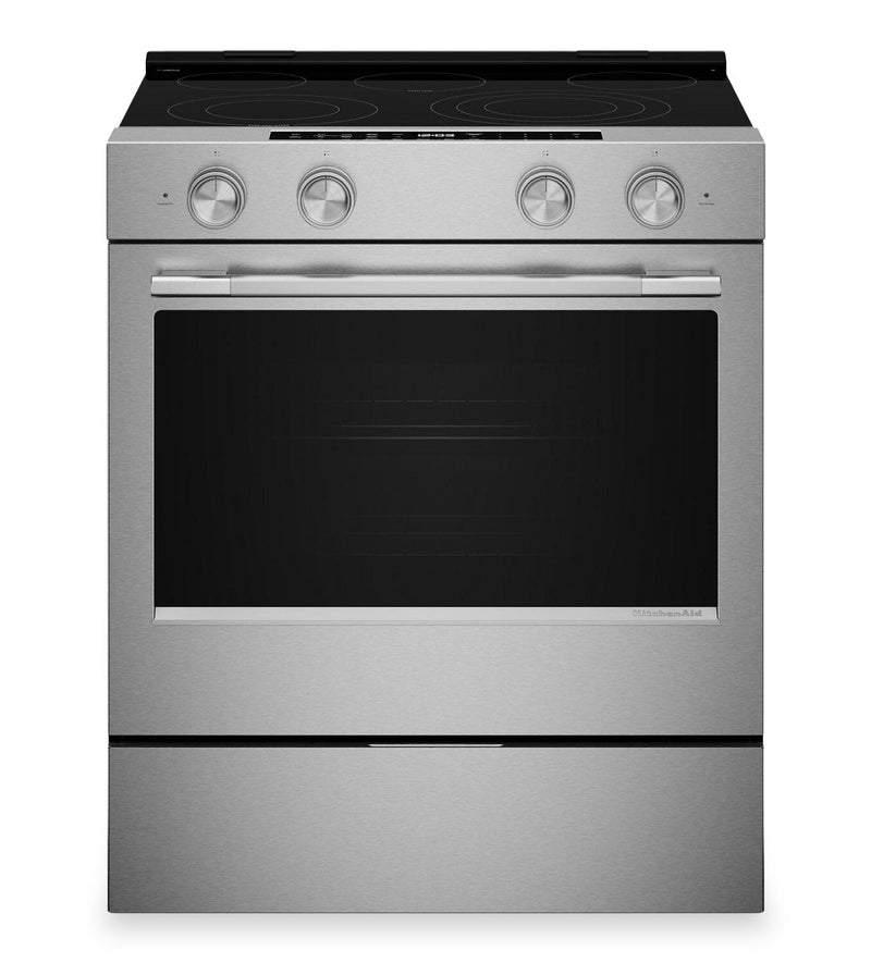 KitchenAid 30" 5.3 Cu. Ft. Electric Range – Fingerprint Resistant Stainless Steel - YKSES530SPS | Cuisinière électrique KitchenAid de 5,3 pi³ et de 30 po - acier inoxydable résistant aux traces de doigts - YKSES530SPS
