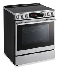 LG 6.3 Cu. Ft. Smart Electric Range with Air Fry – Fingerprint Resistant Stainless Steel - LSEL6337XE | Cuisinière intelligente électrique LG de 6,3 pi3 avec friture à air - acier inoxydable résistant aux traces de doigts - LSEL6337XE