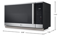 LG 2.1 Cu. Ft. Smart Over-the-Range Microwave with EasyClean® - MVEL2125X | Four à micro-ondes à hotte intégrée intelligent LG de 2,1 pi3 avec EasyCleanMD - MVEL2125X