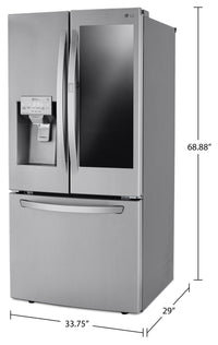 LG 24 Cu. Ft. Smart InstaView® French-Door Refrigerator with Craft Ice™ - LRFVS2503S  | Réfrigérateur intelligent LG de 24 pi³ à portes françaises à hublot InstaViewMD avec Craft IceMC - LRFVS2503S  | LRFVS25S