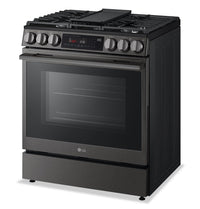LG 6.3 Cu Ft. Smart Gas Slide-In Range with Air Fry – Black Stainless Steel - LSGL6335Z | Cuisinière intelligente à gaz encastrée LG de 6,3 pi3 avec friture à air – acier inoxydable noir - LSGL6335Z