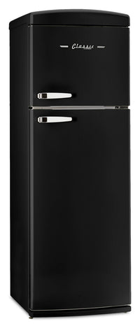 Unique Classic Retro 24" 11 Cu Ft. Top Freezer Refrigerator – Midnight Black - UNQ-310L B TM | Réfrigérateur Classic Rétro d’Unique de 24 po et de 11 pi3 à congélateur supérieur - noir minuit - UNQ-310L B TM